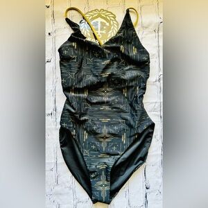 Dixxon Women’s Cindi Gold Bandana One Piece Swimsuit